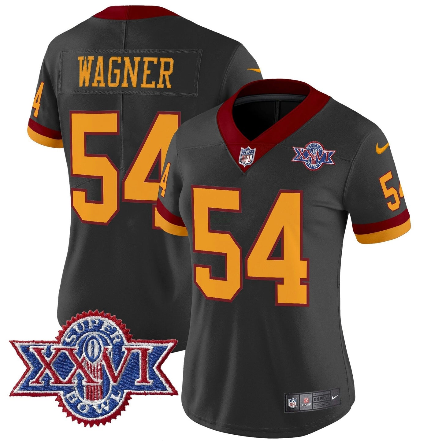 Camisa NFL Washington Commanders Women’s Washington Redskins Throwback 1992 Super Bowl XXVI Patch Vapor Limited Jersey