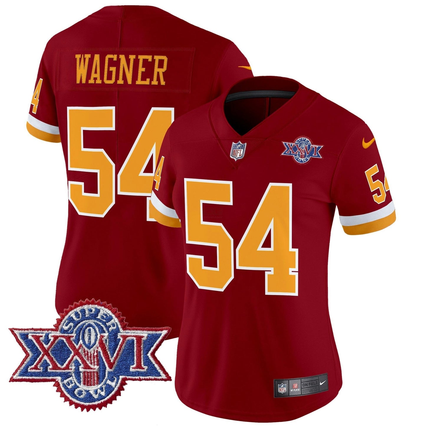 Camisa NFL Washington Commanders Women’s Washington Redskins Throwback 1992 Super Bowl XXVI Patch Vapor Limited Jersey