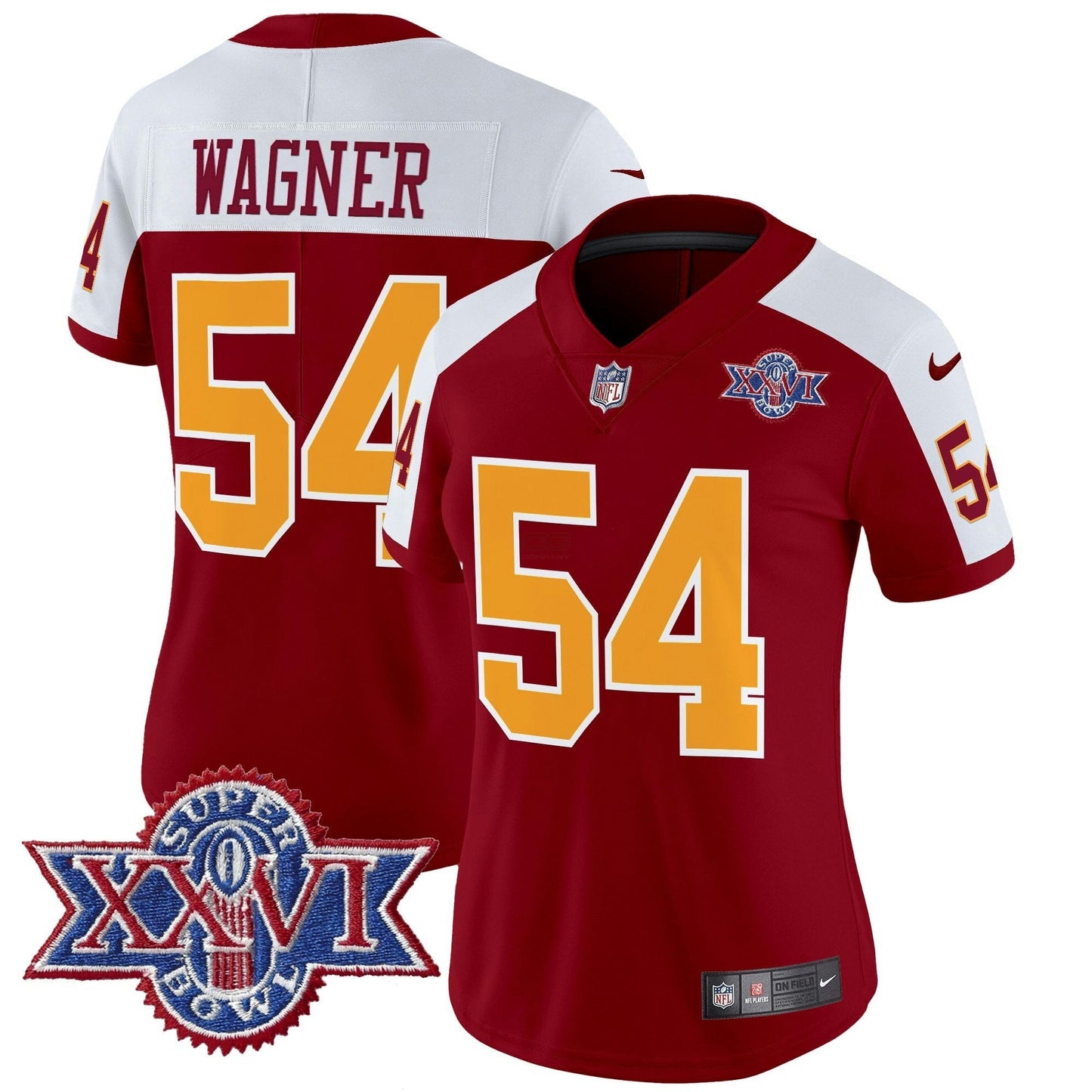 Camisa NFL Washington Commanders Women’s Washington Redskins Throwback 1992 Super Bowl XXVI Patch Vapor Limited Jersey