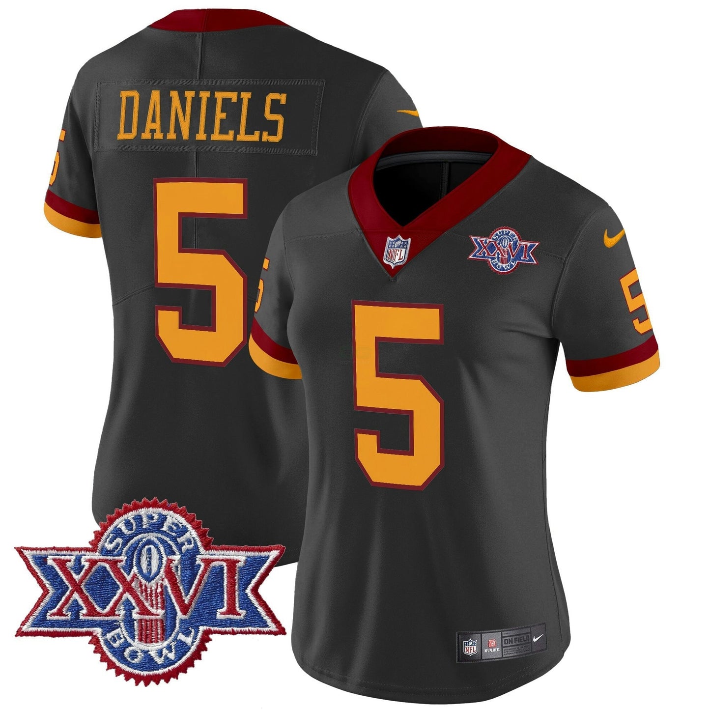 Camisa NFL Washington Commanders Women’s Washington Redskins Throwback 1992 Super Bowl XXVI Patch Vapor Limited Jersey