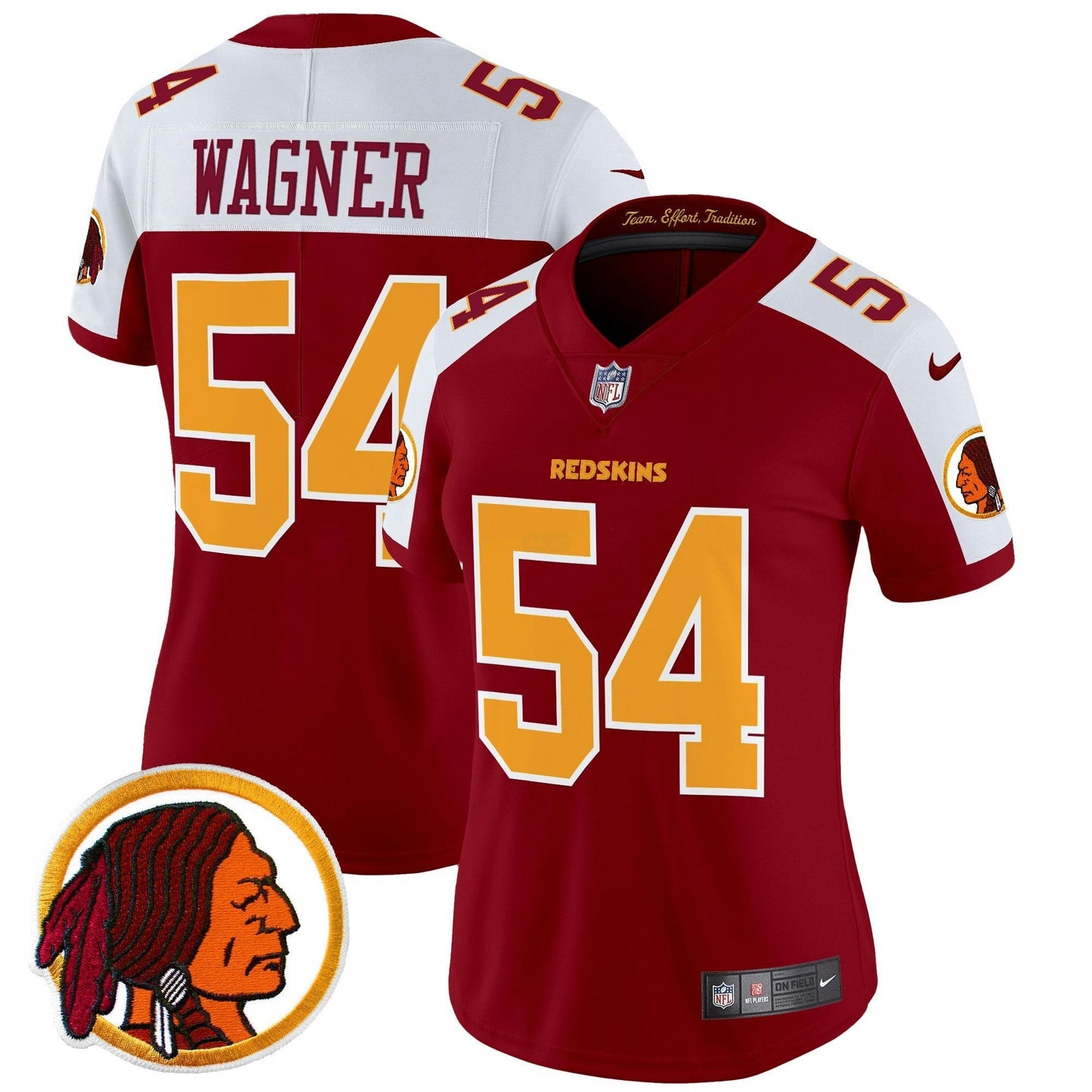 Camisa NFL Washington Commanders Women’s Washington Redskins Throwback Vapor Limited Jersey V2