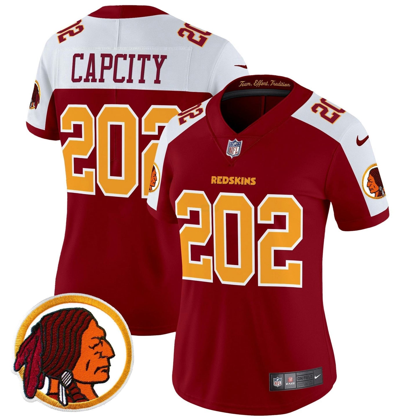 Camisa NFL Washington Commanders Women’s Washington Redskins Throwback Vapor Limited Jersey V2