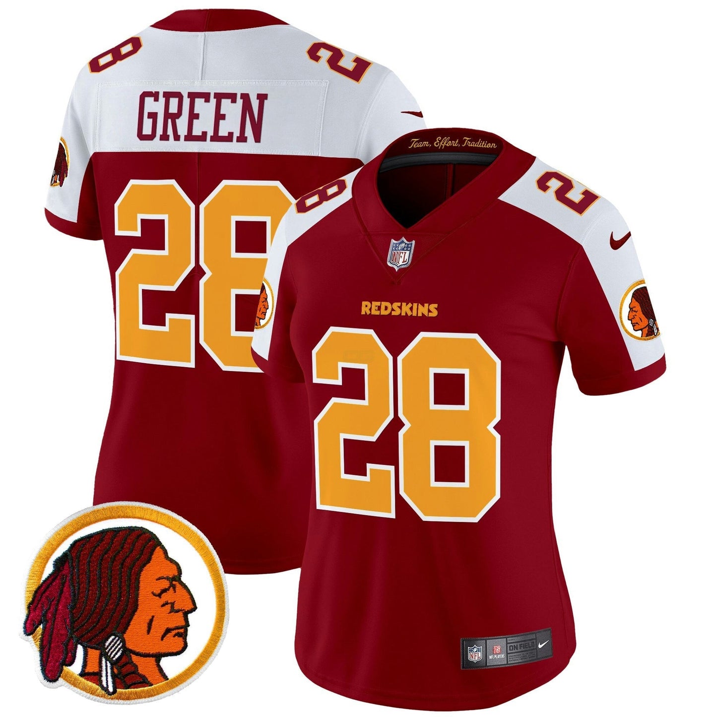 Camisa NFL Washington Commanders Women’s Washington Redskins Throwback Vapor Limited Jersey V2