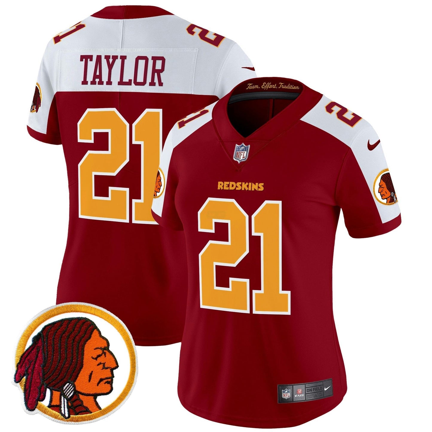 Camisa NFL Washington Commanders Women’s Washington Redskins Throwback Vapor Limited Jersey V2