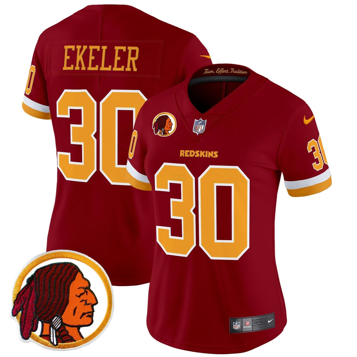 Camisa NFL Washington Commanders Women’s Washington Redskins Throwback Vapor Limited Jersey V2