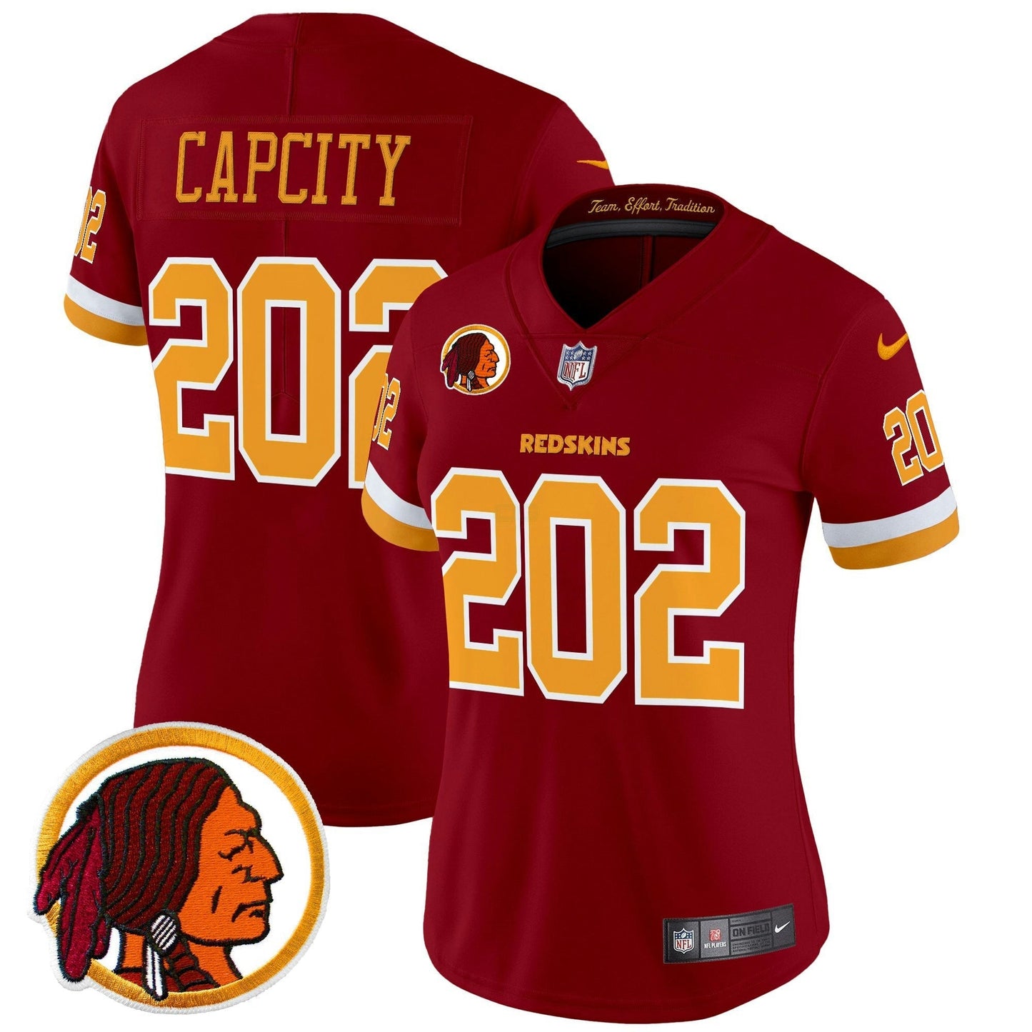 Camisa NFL Washington Commanders Women’s Washington Redskins Throwback Vapor Limited Jersey V2