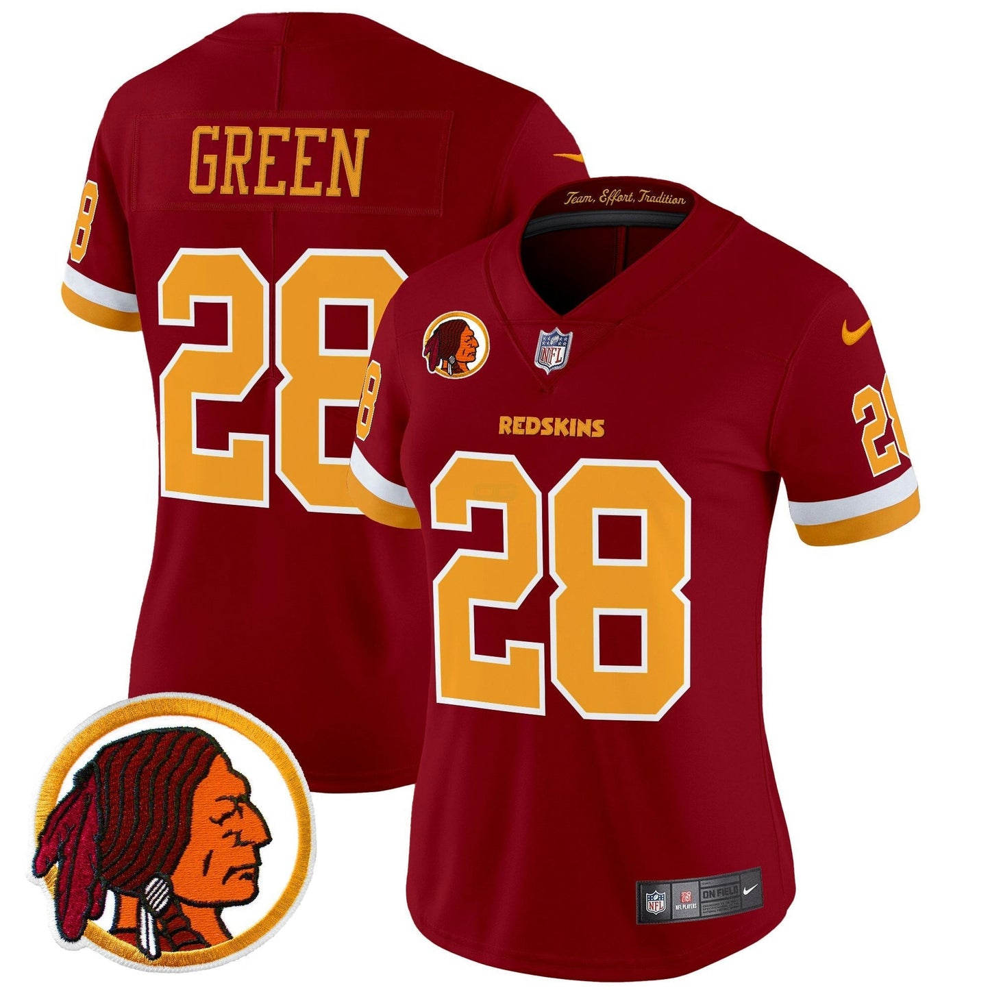 Camisa NFL Washington Commanders Women’s Washington Redskins Throwback Vapor Limited Jersey V2