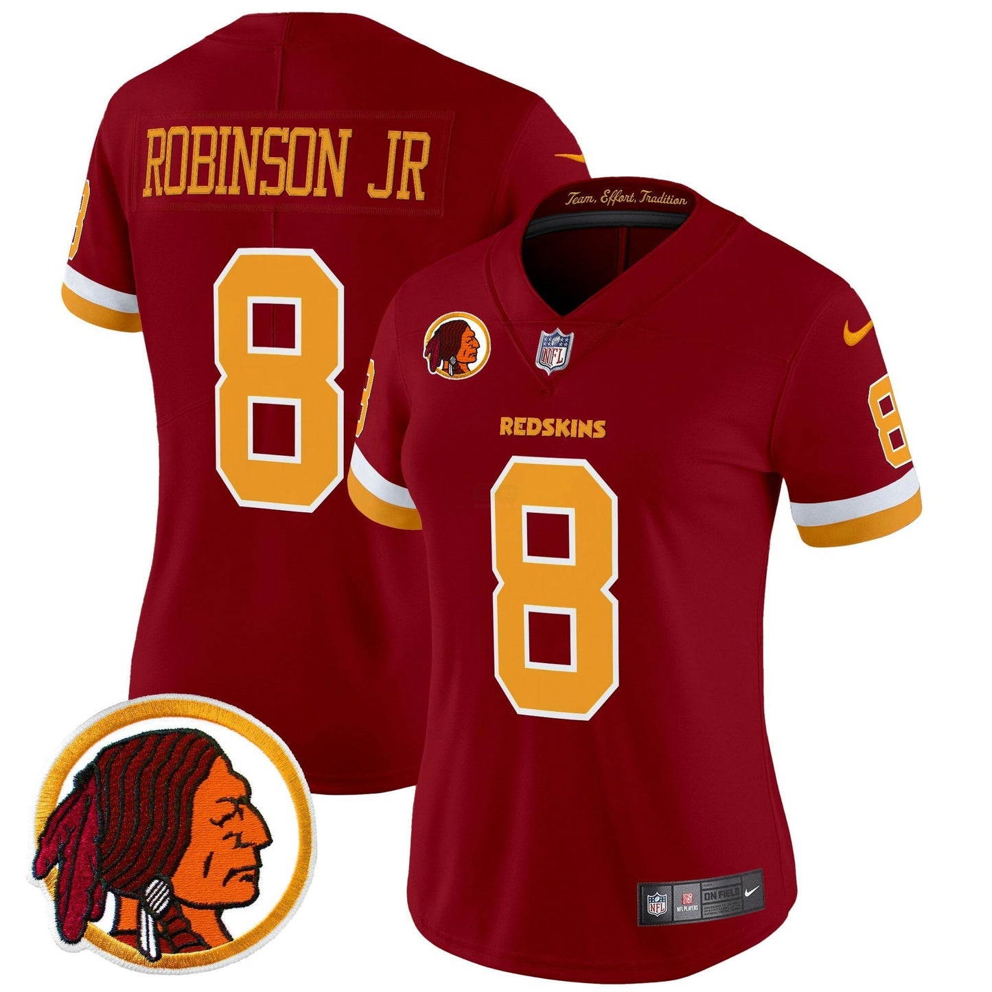 Camisa NFL Washington Commanders Women’s Washington Redskins Throwback Vapor Limited Jersey V2