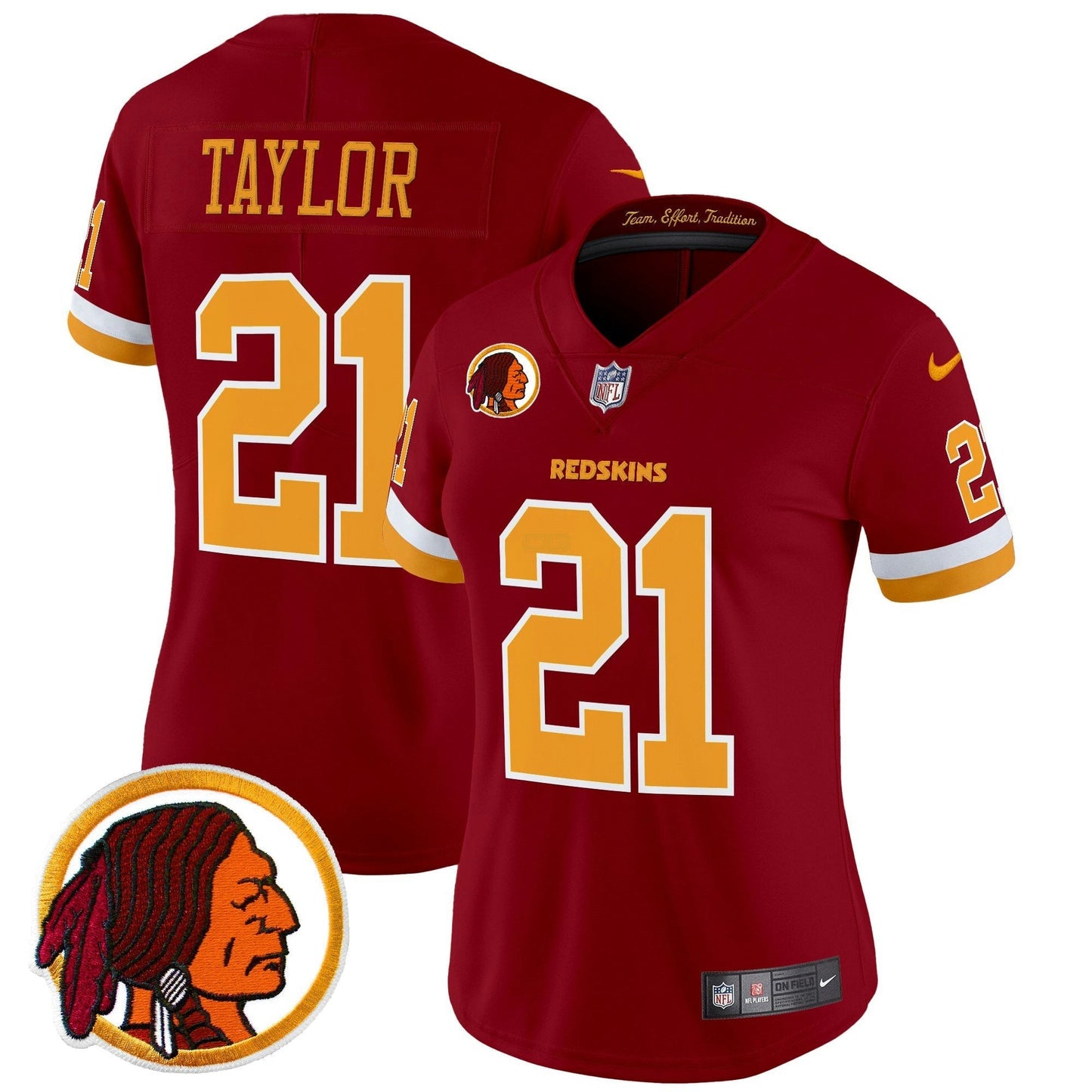 Camisa NFL Washington Commanders Women’s Washington Redskins Throwback Vapor Limited Jersey V2
