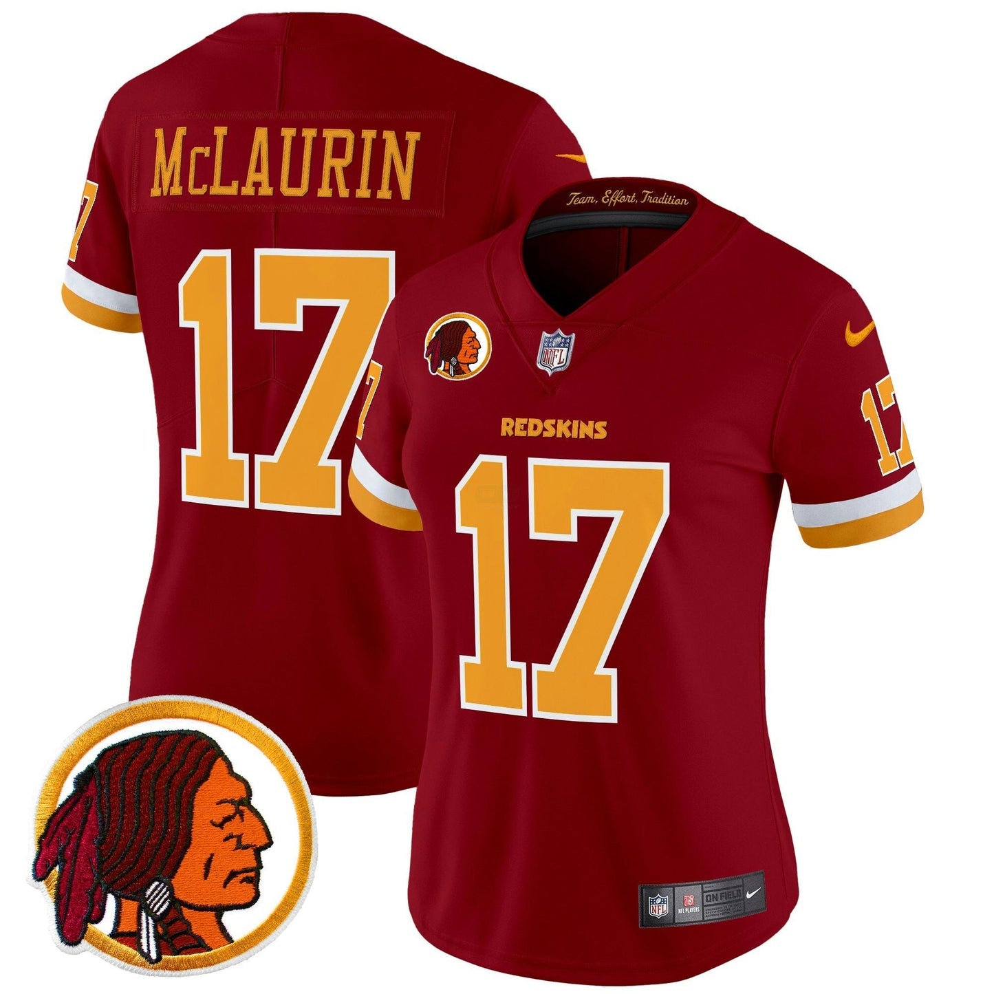 Camisa NFL Washington Commanders Women’s Washington Redskins Throwback Vapor Limited Jersey V2