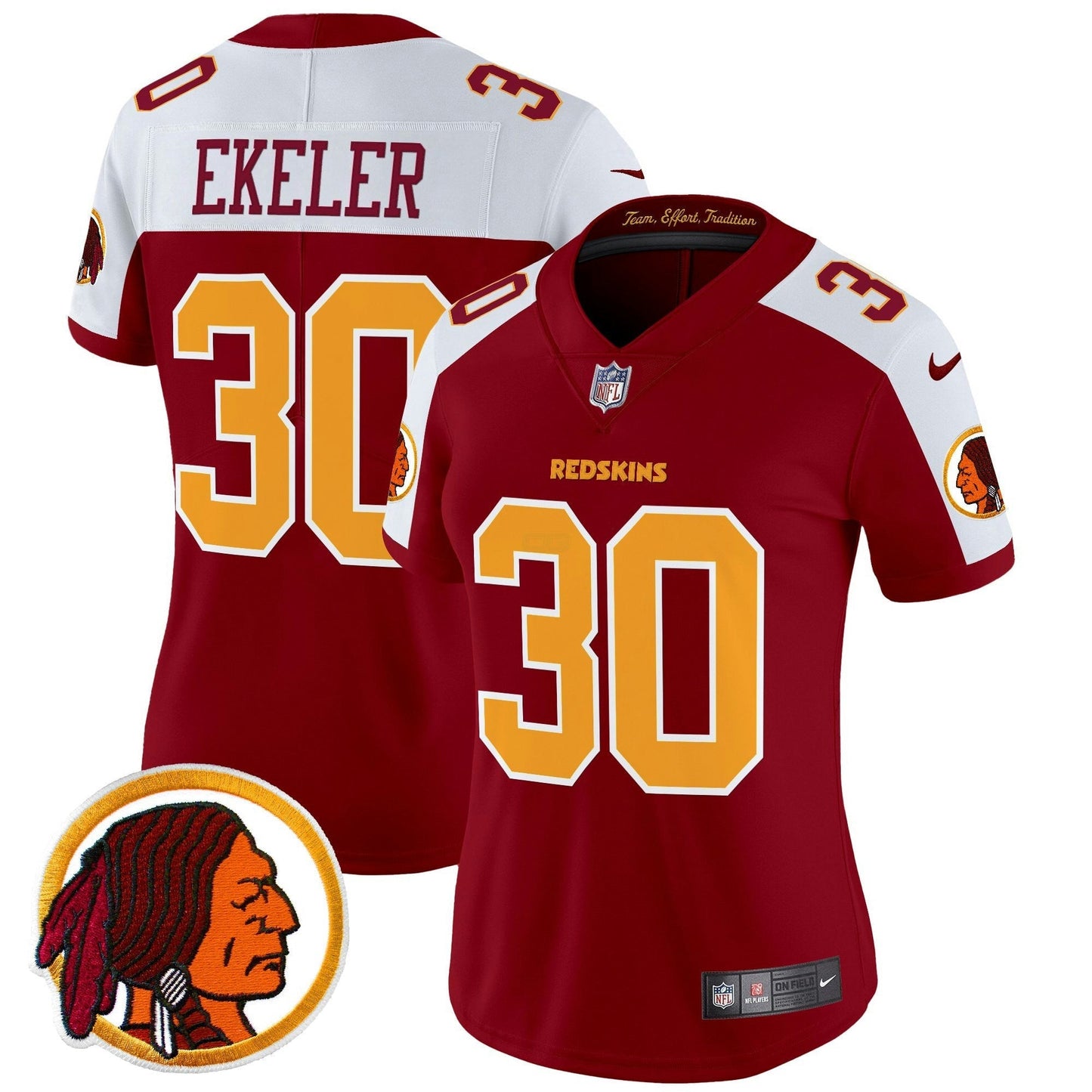 Camisa NFL Washington Commanders Women’s Washington Redskins Throwback Vapor Limited Jersey V2
