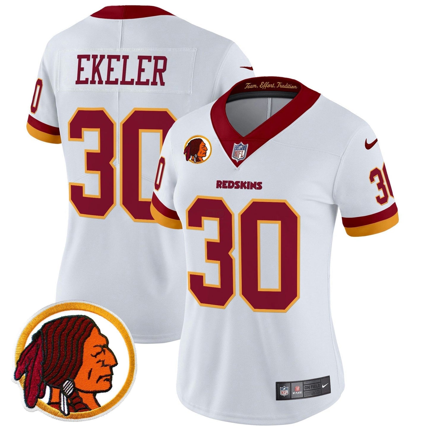 Camisa NFL Washington Commanders Women’s Washington Redskins Throwback Vapor Limited Jersey V2