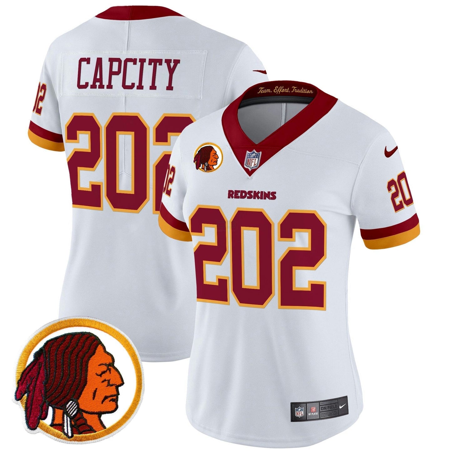 Camisa NFL Washington Commanders Women’s Washington Redskins Throwback Vapor Limited Jersey V2
