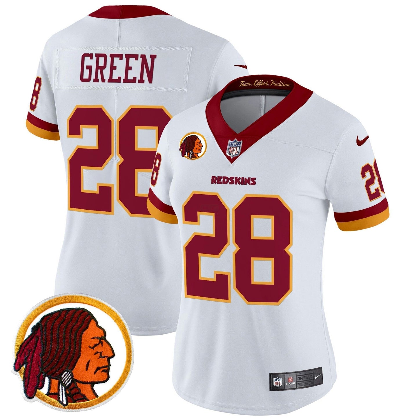 Camisa NFL Washington Commanders Women’s Washington Redskins Throwback Vapor Limited Jersey V2
