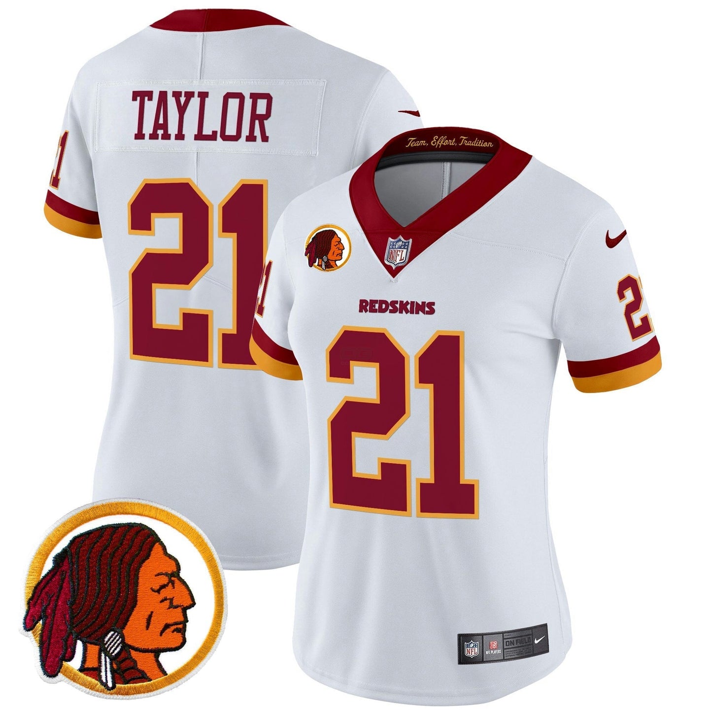 Camisa NFL Washington Commanders Women’s Washington Redskins Throwback Vapor Limited Jersey V2