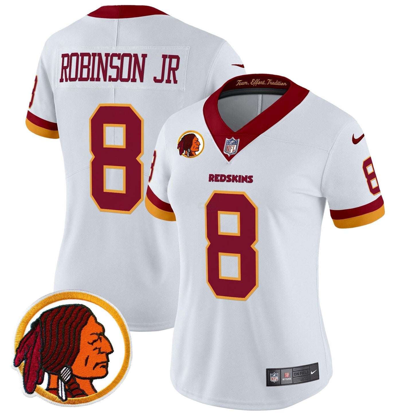 Camisa NFL Washington Commanders Women’s Washington Redskins Throwback Vapor Limited Jersey V2