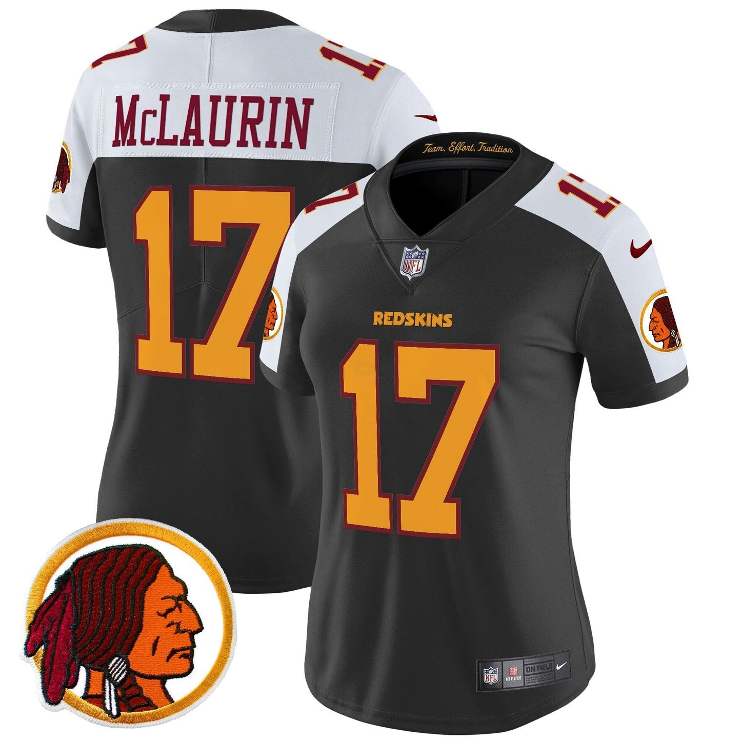 Camisa NFL Washington Commanders Women’s Washington Redskins Throwback Vapor Limited Jersey V2