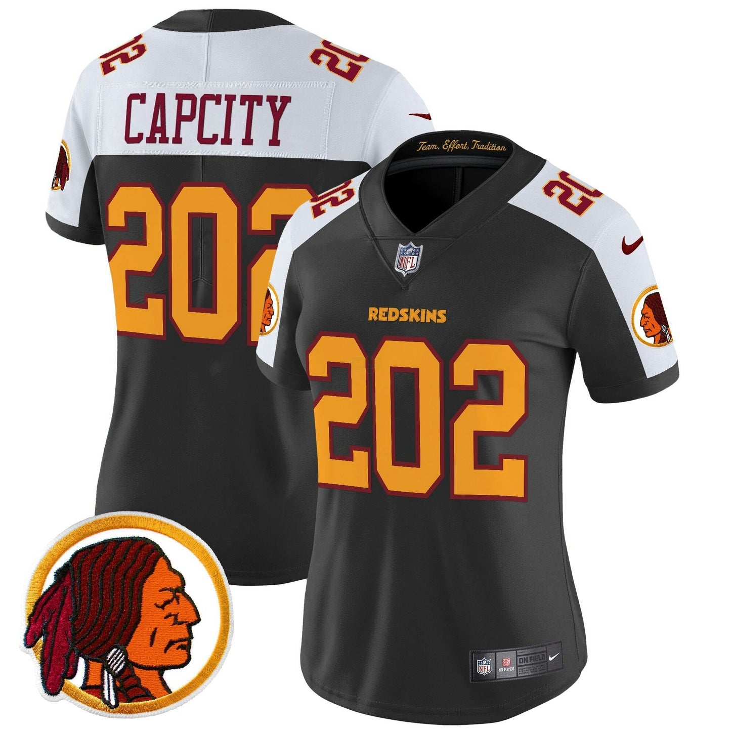 Camisa NFL Washington Commanders Women’s Washington Redskins Throwback Vapor Limited Jersey V2