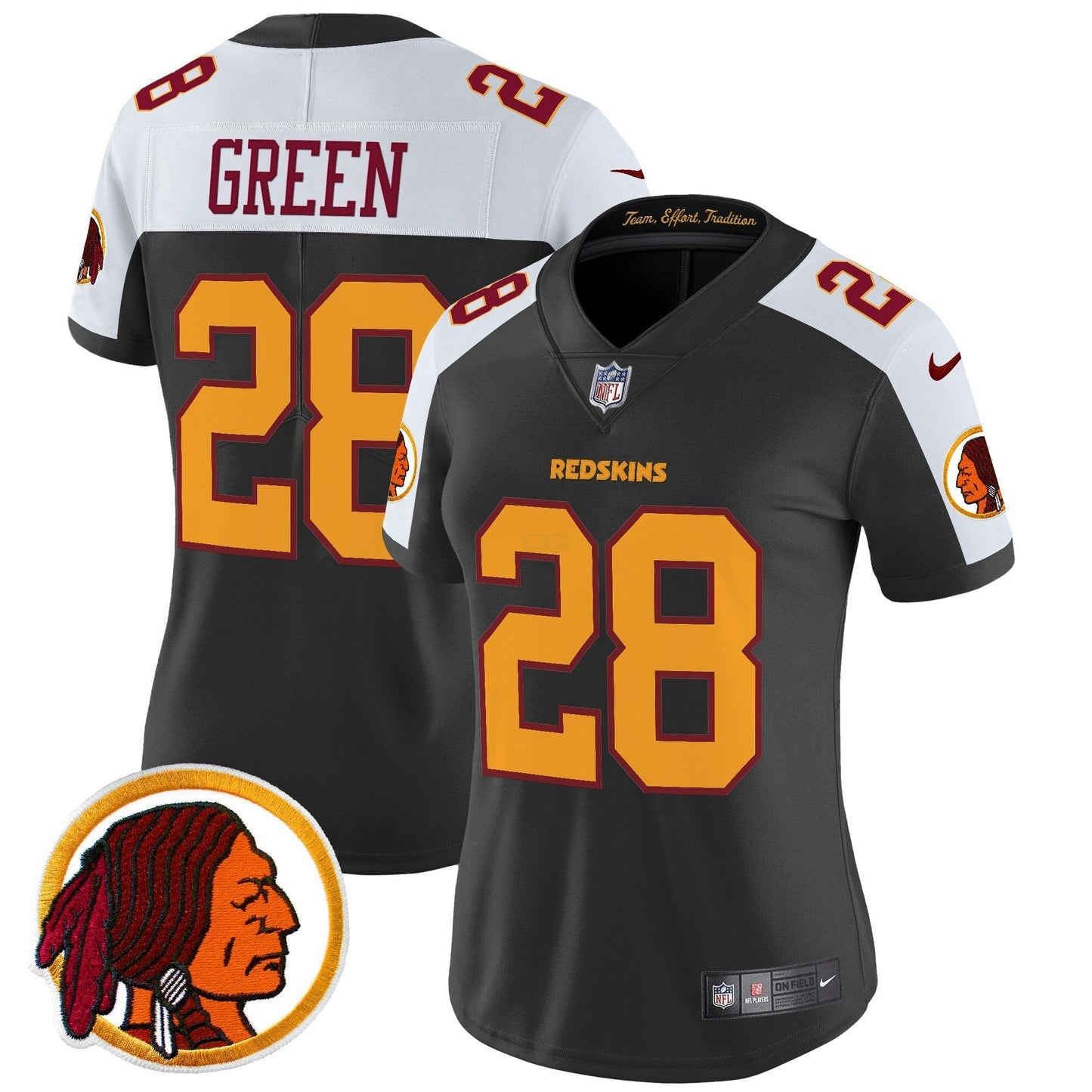Camisa NFL Washington Commanders Women’s Washington Redskins Throwback Vapor Limited Jersey V2