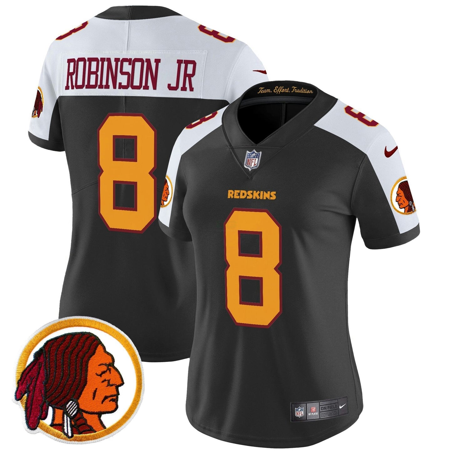 Camisa NFL Washington Commanders Women’s Washington Redskins Throwback Vapor Limited Jersey V2