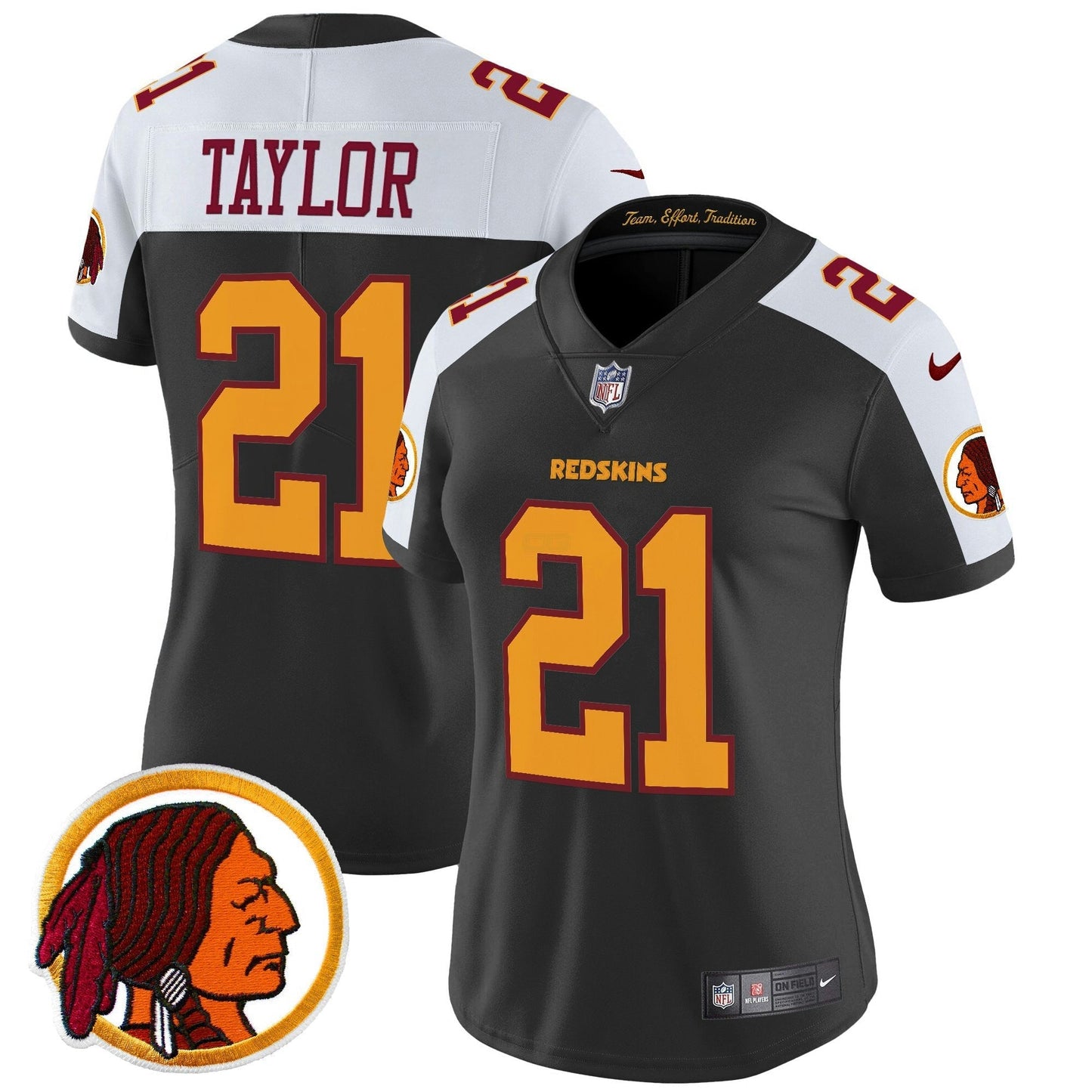 Camisa NFL Washington Commanders Women’s Washington Redskins Throwback Vapor Limited Jersey V2