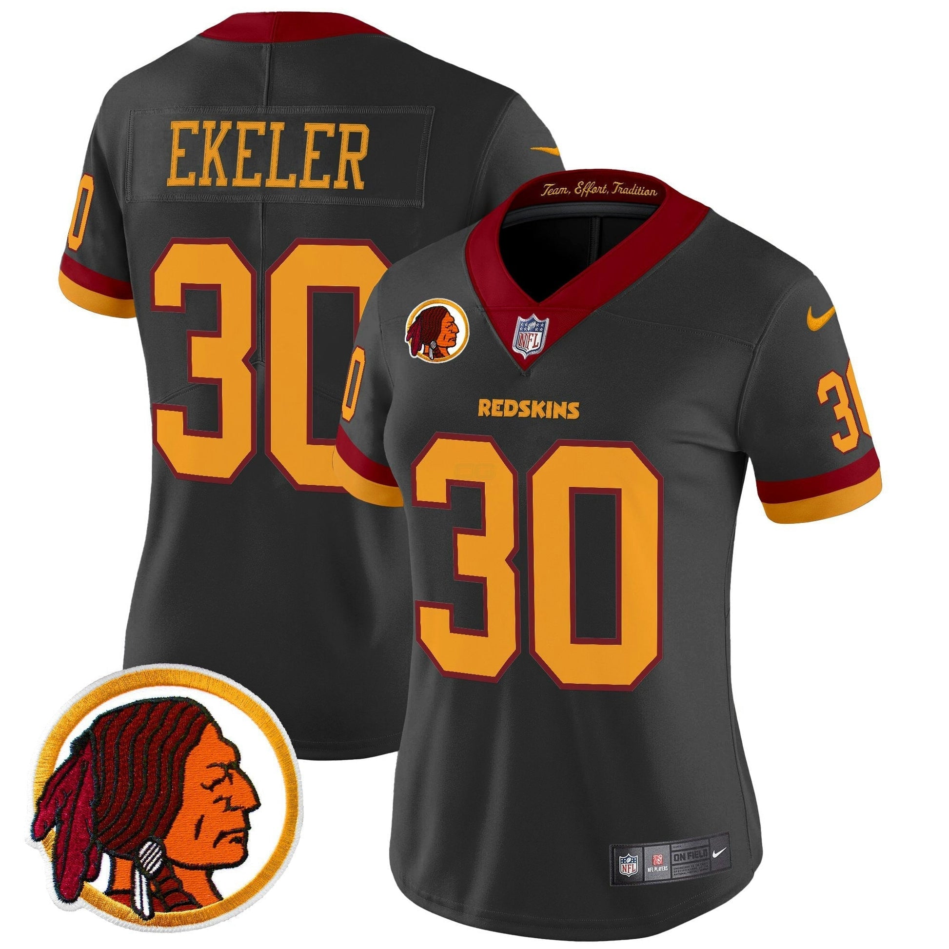 Camisa NFL Washington Commanders Women’s Washington Redskins Throwback Vapor Limited Jersey V2