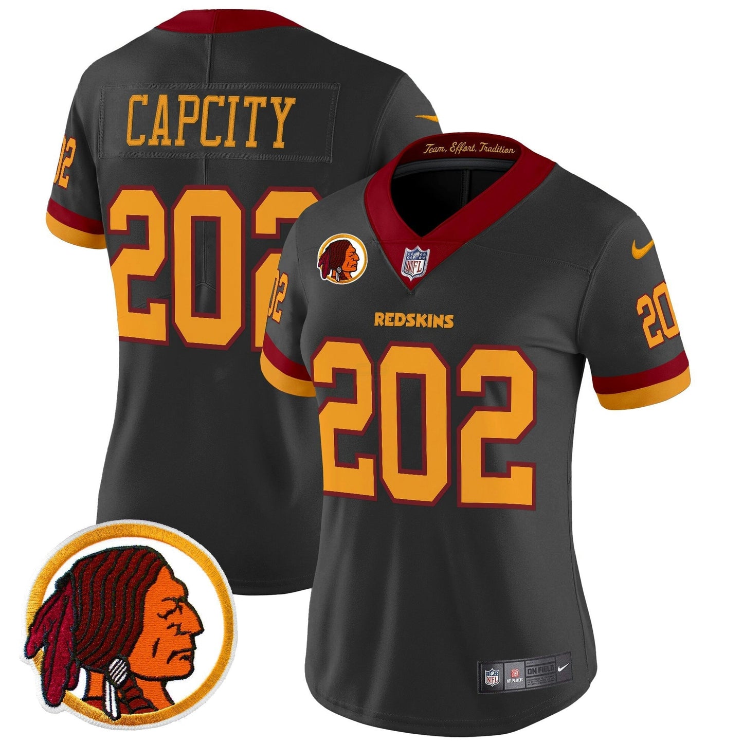 Camisa NFL Washington Commanders Women’s Washington Redskins Throwback Vapor Limited Jersey V2