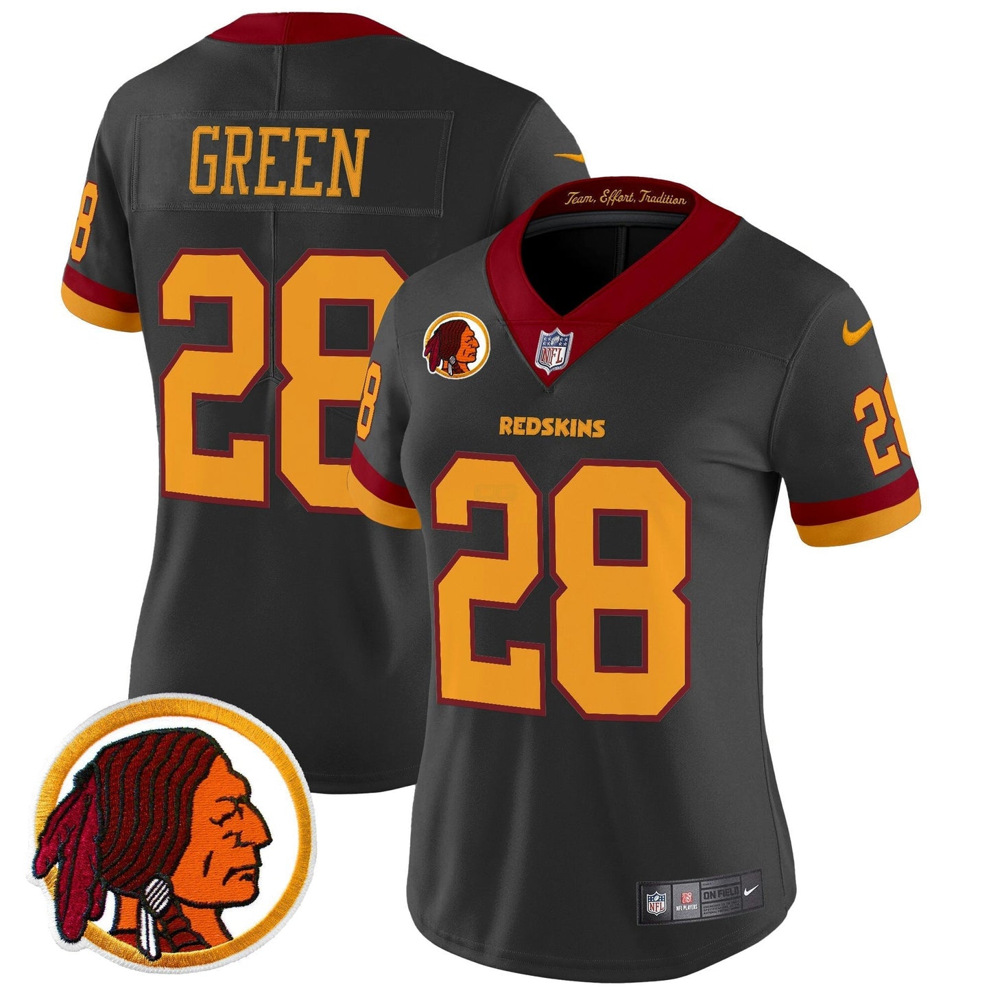 Camisa NFL Washington Commanders Women’s Washington Redskins Throwback Vapor Limited Jersey V2