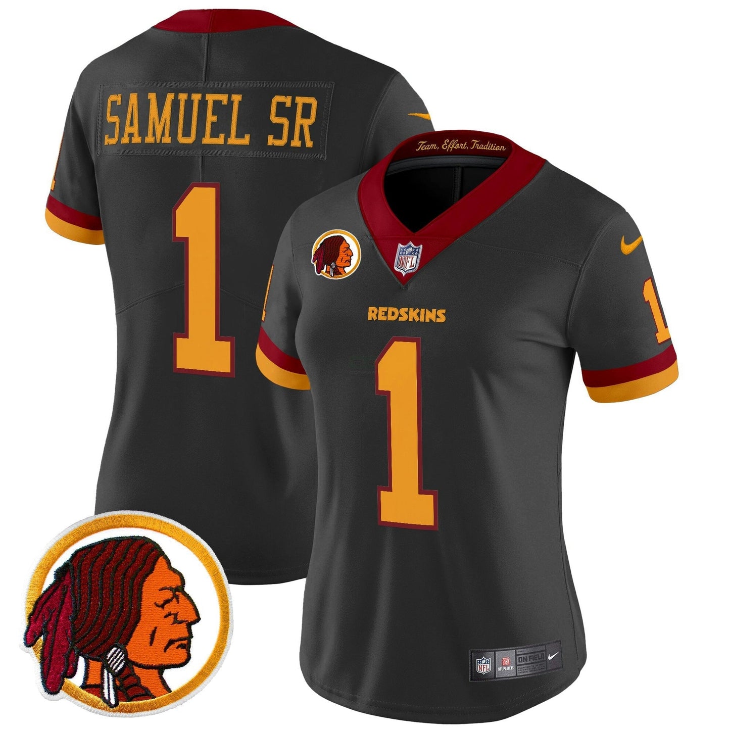 Camisa NFL Washington Commanders Women’s Washington Redskins Throwback Vapor Limited Jersey V2