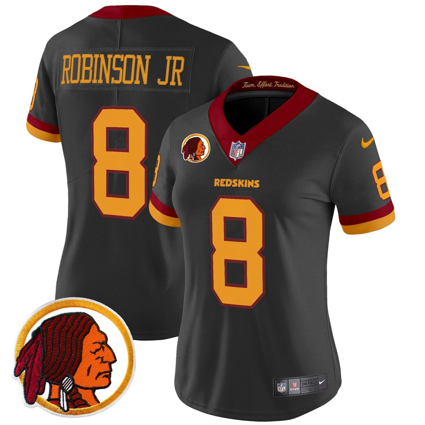 Camisa NFL Washington Commanders Women’s Washington Redskins Throwback Vapor Limited Jersey V2