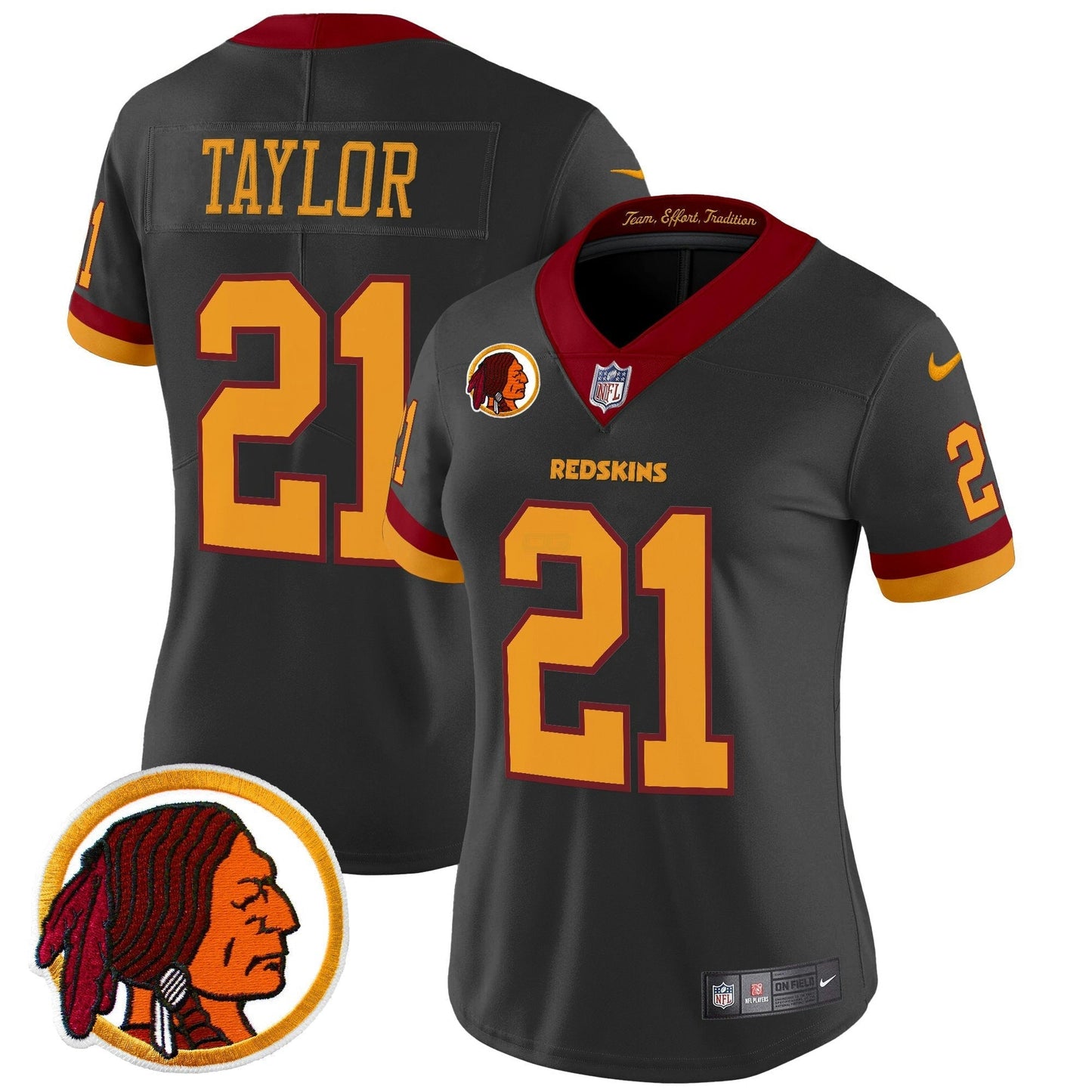 Camisa NFL Washington Commanders Women’s Washington Redskins Throwback Vapor Limited Jersey V2
