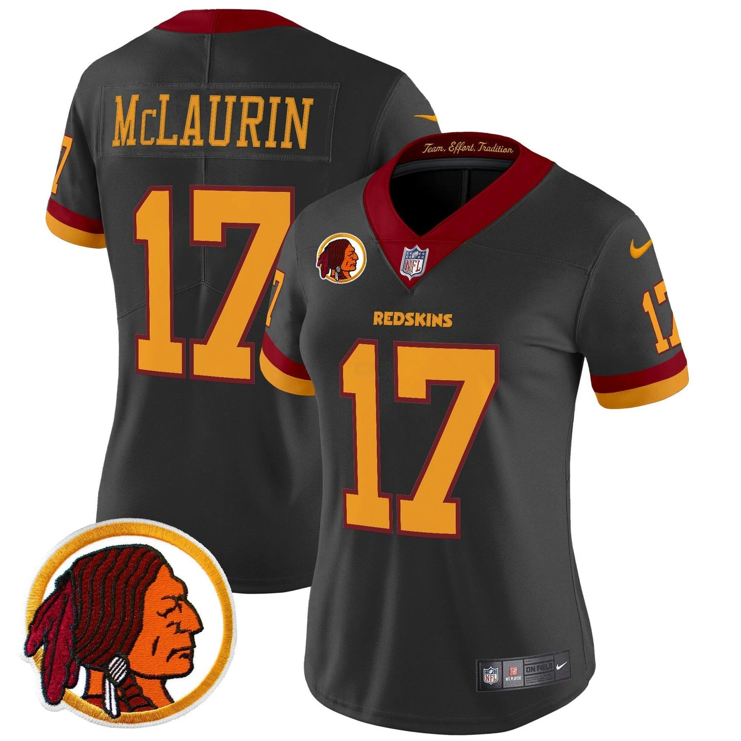 Camisa NFL Washington Commanders Women’s Washington Redskins Throwback Vapor Limited Jersey V2
