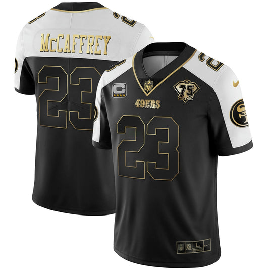 Camisa NFL Youth’s 75th Anniversary Patch Branca Dourada & Preta Dourada