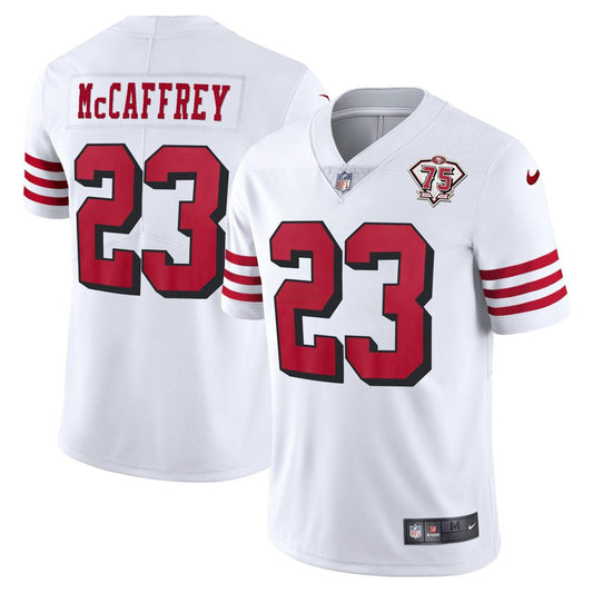Camisa NFL Youth’s Christian McCaffrey 75th Anniversary Branca - Branca
