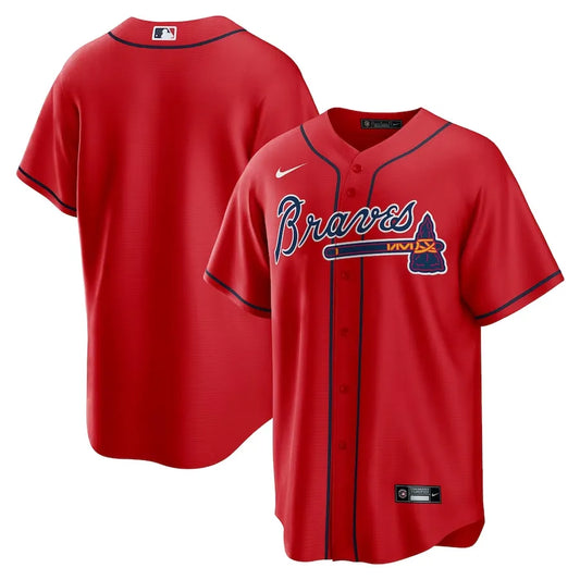 Jersey MLB Atlanta Braves  II Torcedor Masculina Vermelha