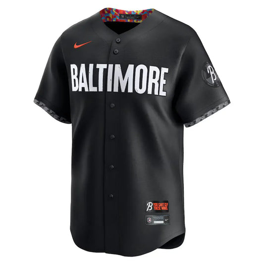 Jersey MLB Baltimore Orioles  Black City Connect Adley Rutschman 35 Torcedor Masculina Preta
