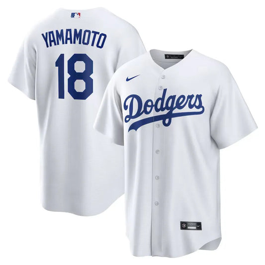Jersey MLB Los Angeles Dodgers I  Torcedor Masculina Branca Yoshinobu Yamamoto 18