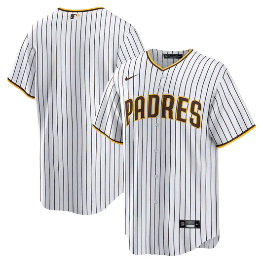 Jersey MLB San Diego Padres  Home Torcedor Masculina Listrada Branca