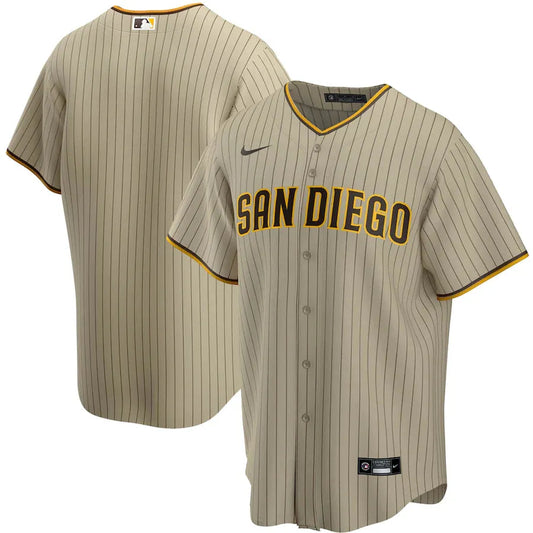 Jersey MLB San Diego Padres  Raod Torcedor Masculina Listrada Marrom