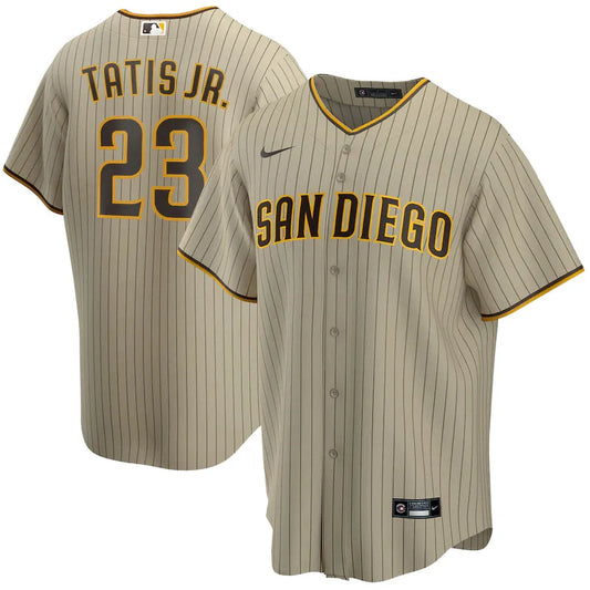 Jersey MLB San Diego Padres  Road Torcedor Masculina Listrada Listrada Marrom Tatis Jr. 23