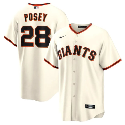 Jersey MLB San Francisco Giants  I Torcedor Masculina Bege Buster Posey 28