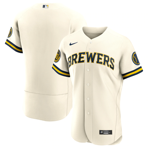 Jersey Milwaukee Brewers Creme Authentic