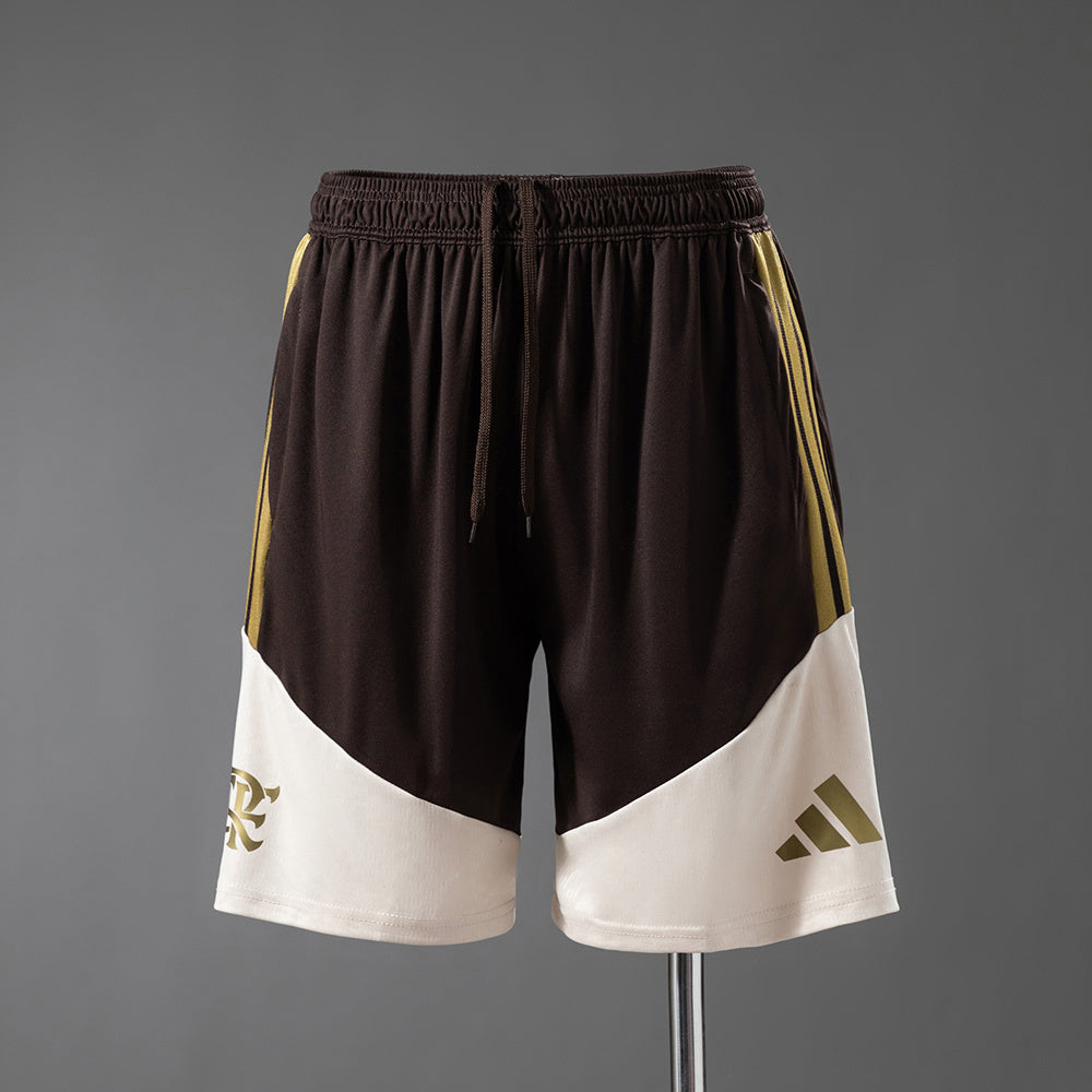 Shorts Adidas Flamengo Training 2026 Marrom e Bege